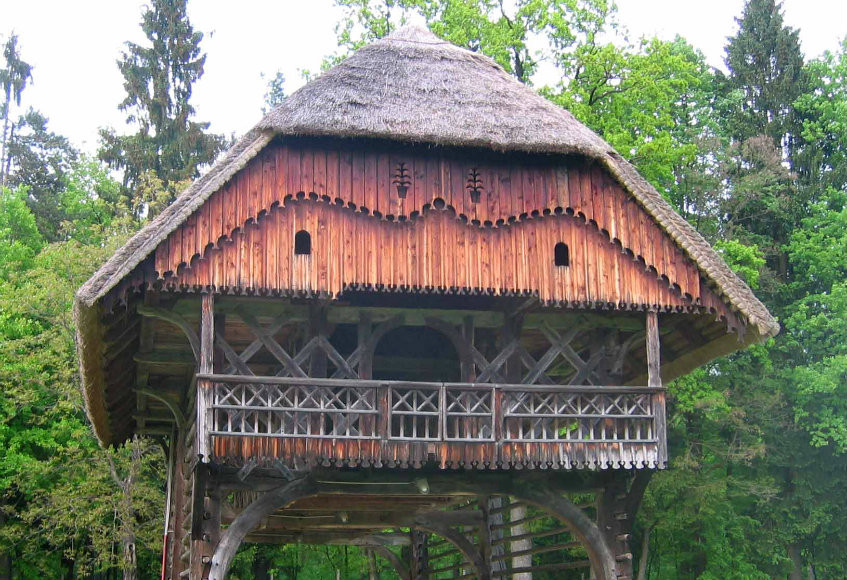 A traditional Slovenian hayrick, yesterday.