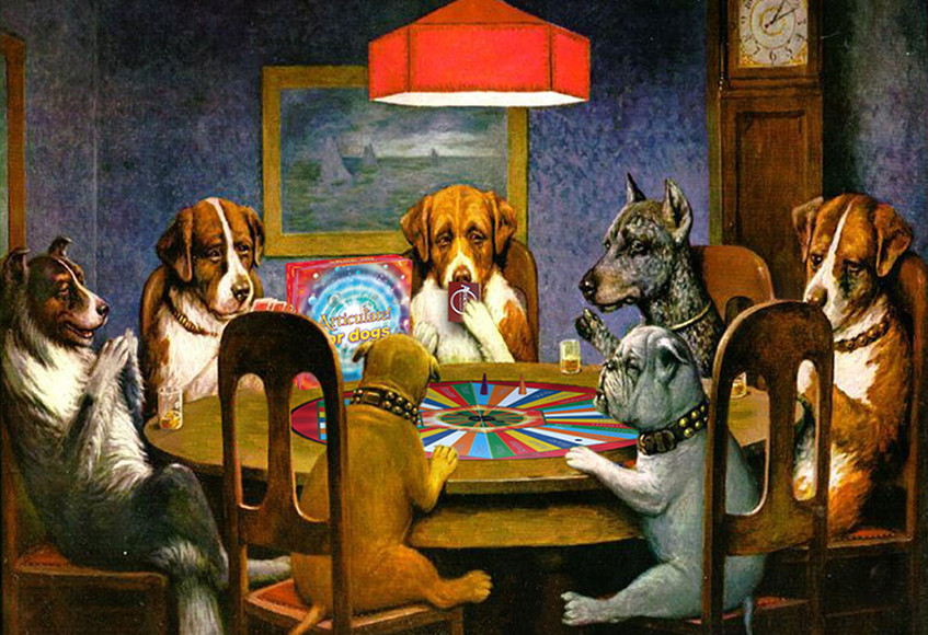 - Historically, dogs have gathered to play the human version of the game