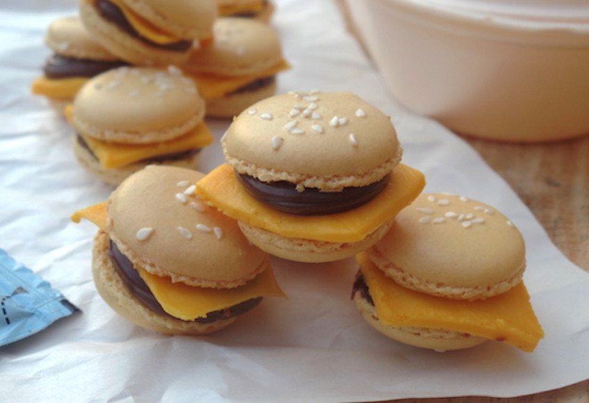 Emily's cheeseburger macarons - big 'wow!' in the office for these.