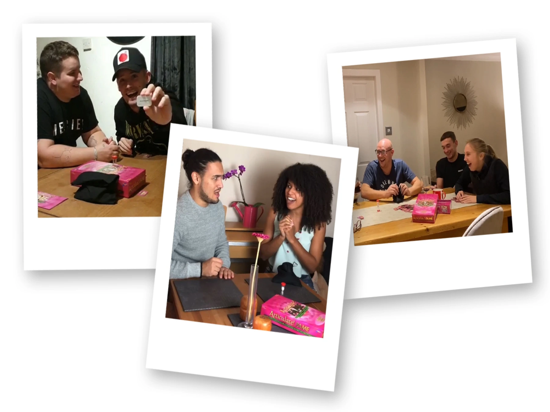The photos of friends and family groups playing Articulate Fame